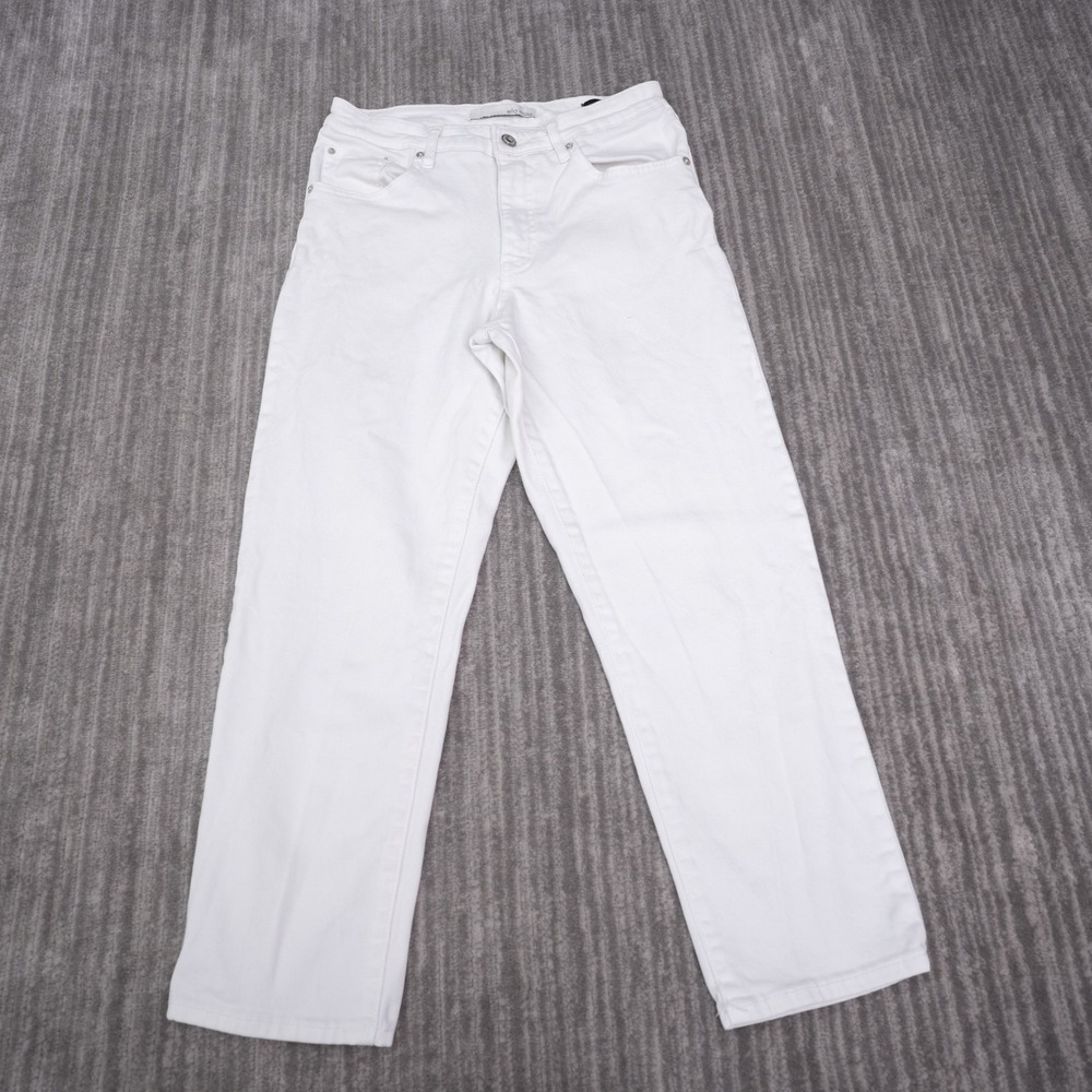 Ella Moss Straight Jeans Womens 6/28 White Excellent High Waist Stretch Denim